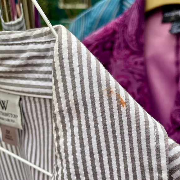 Striped button-down shirt, 3/4-length sleeves - Picture 3 of 5